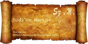 Szűcs Martin névjegykártya